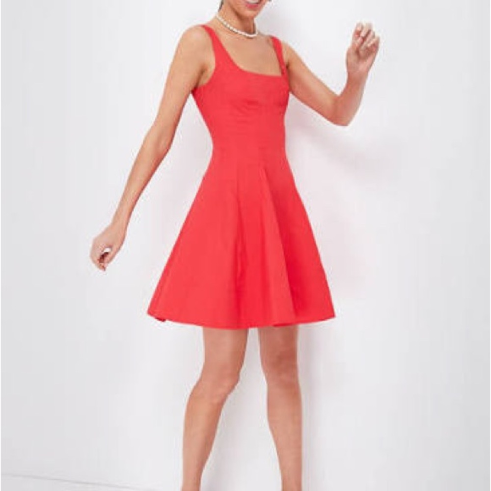 STAUD Red Mini Wells Dress